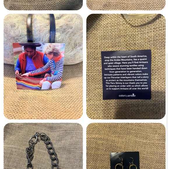 Lot of jewelry. Color by amber and misc necklaces and earrings. - Picture 2 of 6